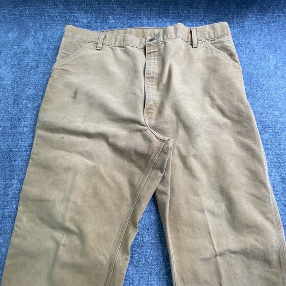 VTG Carhartt Jeans Mens 40x31 Brown Duck Canvas Carpenter Union Made USA 90s Y2K - Picture 2 of 16
